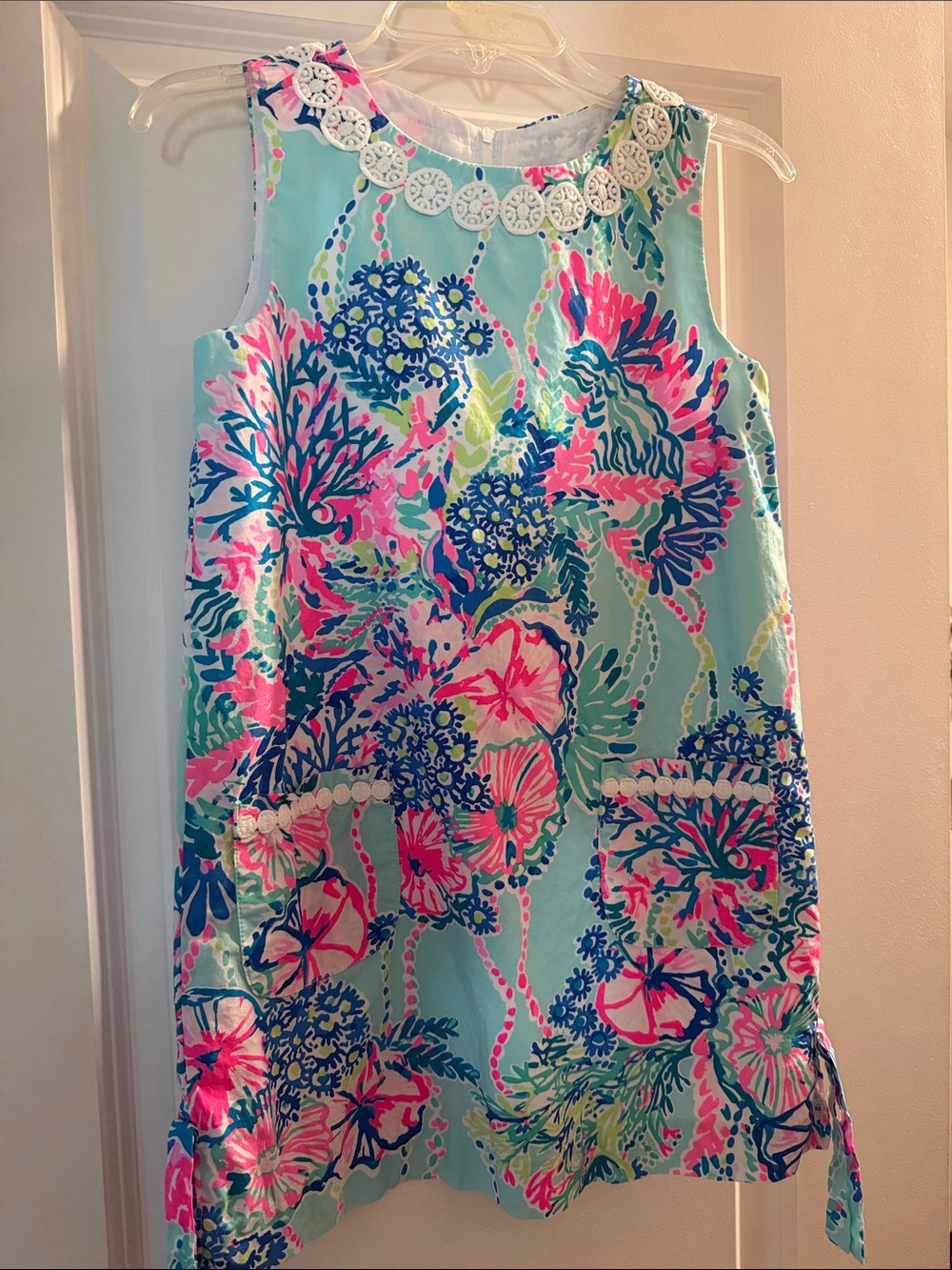 Lilly Pulitzer Little Classic Shift Dress Girls Size 8 Multi Beach You To It